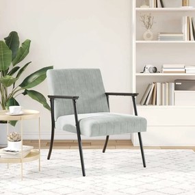 vidaXL Πολυθρόνα Ανοιχτό γκρι 59 x 75 x 78 εκ Βελούδο
