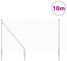 vidaXL Σετ Στυλών Περίφραξης 10 x 1 μ Σετ των 2 Γαλβανισμένος Χάλυβας