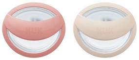 Πιπίλα Σιλικόνης Mommy Feel Με Θήκη 10730862 0-9 Μηνών (Σετ 2τμχ) Pink-Cream Nuk Σιλικόνη