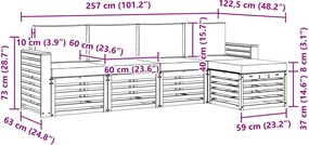 vidaXL Σειρά Καναπέ Εξωτερικού 5 τμχ. Άσπρο και Ανθρακί Πολυεστέρας