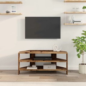 vidaXL ΓωνιακήΒάσηΤηλεόρασης Παλιό Ξύλο 102x40,5x45εκ