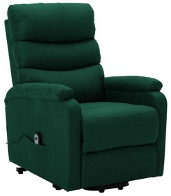 vidaXL Πολυθρόνα με Ανύψωση Σκούρο Πράσινη Υφασμάτινη