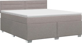 vidaXL Κρεβάτι box spring με στρώμα Taupe 140 x 200 cm Ύφασμα