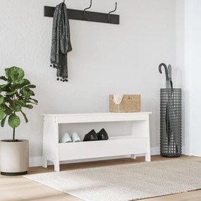 vidaXL Παγκάκι Χολ Λευκό 100x28x45 εκ. από Μασίφ Ξύλο Πεύκου