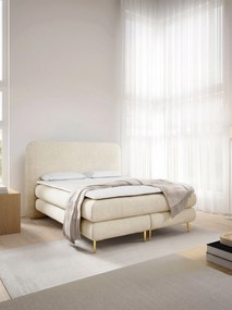 Επενδυμένο Κρεβάτι Amaretto-Μπεζ-140 x 200