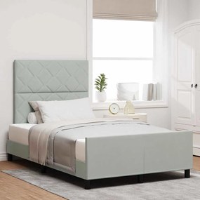 vidaXL Σκελετός Κρεβατιού Ανοιχτό γκρι 120 x 200 cm Βελούδο