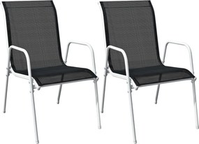 vidaXL Σετ Επίπλων Bistro 3 Τεμαχίων Μαύρο Ατσάλινο