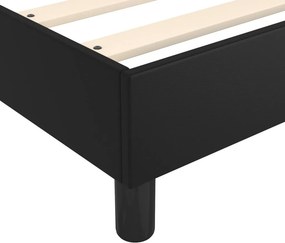 vidaXL Κρεβάτι Boxspring με Στρώμα Μαύρο 80 x 200 εκ. Συνθετικό Δέρμα