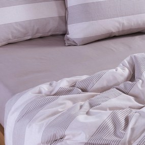 Σεντόνια Υπέρδιπλα (Σετ) Nef-Nef Homeware Casual Stripe Ecru