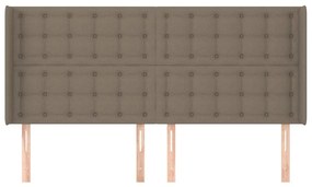 Κεφαλάρι με Πτερύγια Taupe 203x16x118/128 εκ. Υφασμάτινο - Μπεζ-Γκρι