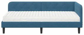 vidaXL Κρεβάτι Γωνίας Μπλε 100 x 200 cm Βελούδο