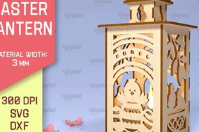 Σετ των 2 Intra απο ξύλο plywood 3mm-4mm πάχος 3D Πασχαλινό Φανάρι . 3D  Lantern Δίασταση 15x15 cm INTRAFABR-89837397