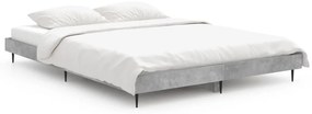 vidaXL Πλαίσιο Κρεβατιού Γκρι Σκυροδέματος 140x190 εκ. Επεξεργ. Ξύλο