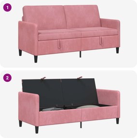 vidaXL Καναπές με Αποθήκευση Ροζ 172 x 78 x 87 εκ Πολυεστέρας