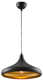 Ceiling light PWL-0142 Ε27 in black_golden color D36x118cm 36x36x118 εκ.