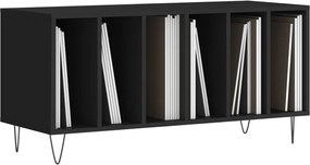 vidaXL Έπιπλο Δίσκων Μαύρο 100 x 38 x 48 εκ. από Επεξεργασμένο Ξύλο