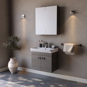 Martin Neon 60x41 Anthracite  MDF - Πάγκος με Νιπτήρα &amp; Καθρέπτη