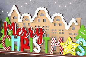 Σετ των 2 Intra απο ξύλο plywood 3mm-4mm πάχος Χριστουγεννιάτικη πινακίδα | Διακοσμήσεις διακοπών Δίασταση 15x15 cm INTRAFABR-111630608