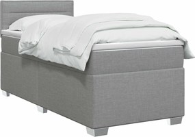 vidaXL Κρεβάτι box spring με στρώμα Ανοιχτό γκρι 80 x 200 cm Ύφασμα