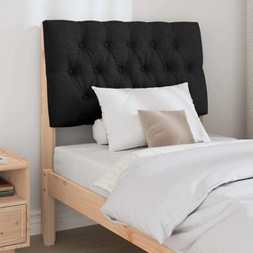 vidaXL Ταπετσαρισμένο κεφαλάρι Μαύρο 75 cm Στερεά ξυλεία πεύκου
