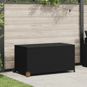 vidaXL Κουτί Αποθήκευσης Κήπου Μαύρο 120x65x61 εκ. Συνθετικό Ρατάν