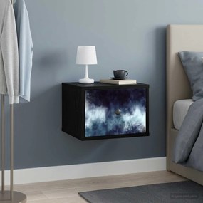 vidaXL Τοίχου κομοδίνο RAALTE Μαύρη Δρυς 36 x 33 x 25 εκ.