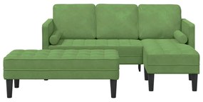 vidaXL Σετ Καναπέ με μαξιλάρι 2 pcs Ανοιχτό Πράσινο Πολυεστέρας
