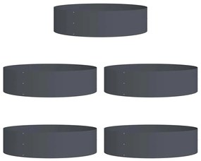 vidaXL Δακτύλιος γλάστρας 5 pcs Ανθρακί 80 x 80 x 20 cm