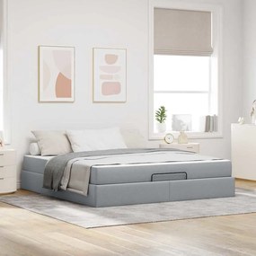 vidaXL Σκελετός Κρεβατιού Άλλο Ανοιχτό γκρι 180 x 200 cm ύφασμα