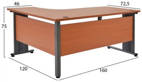 ΓΡΑΦΕΙΟ ΕΠΑΓΓΕΛΜΑΤΙΚΟ VALDEN HM2043.03R ΚΕΡΑΣΙ ΔΕΞΙΑ ΓΩΝΙΑ 160X120X75