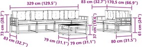 vidaXL Σειρά Καναπέ Εξωτερικού με μαξιλάρι 6 pcs Λευκό και Μπεζ