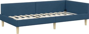vidaXL Κρεβάτι γωνίας με στρώμα με στρώμα 2 pcs Μπλε ύφασμα