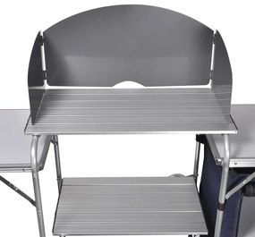 Τραπέζι Κουζίνας Camping Πτυσσόμενο Αλουμινίου με Προστατευτικό Αέρα