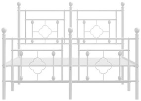 vidaXL Πλαίσιο Κρεβατιού με Κεφαλάρι&Ποδαρικό Λευκό 120x190εκ. Μέταλλο