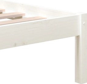 vidaXL Πλαίσιο Κρεβατιού Λευκό 180 x 200 εκ. Μασίφ Ξύλο Super King