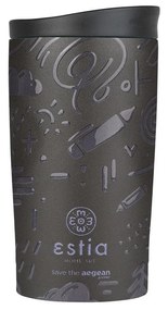 Estia 01-25588 Save The Aegean Travel Mug Ανακυκλώσιμο Ποτήρι Θερμός Ανοξείδωτο BPA Free 350ml, Noir Echo