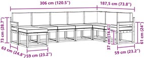 vidaXL Σειρά Καναπέ Εξωτερικού με μαξιλάρι 8 pcs Λευκό και Κρεμ