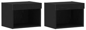 vidaXL Ντουλάπι TV 2 pcs Μαύρη Οξυά 40 x 30 x 30 εκ Επεξεργασμένο ξύλο