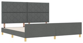 vidaXL Κρεβάτι Σκελετός Σκούρο Γκρι 200x200 εκ. Υφασμάτινο