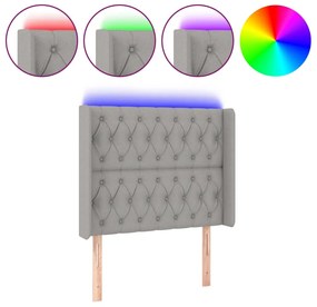 Κεφαλάρι Κρεβατιού LED Ανοιχτό Γκρι 103x16x118/128 εκ. 3124374