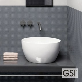GSI PURA 8852-300 Λευκός Πορσελάνινος Νιπτήρας Μπάνιου Επιτραπέζιος Ø42 εκ. x Υ22εκ