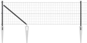 vidaXL Φράχτης με Στήλες. Γκρι 0.8 x 25 m Ατσάλι