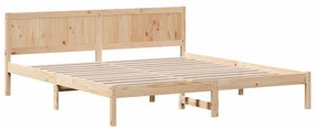 vidaXL Σκελετός Κρεβατιού Καφέ 200 x 200 cm Μασίφ ξύλο πεύκου