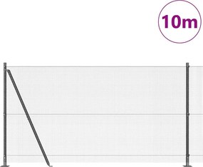 vidaXL Στύλος Περιφράξεων Γκρι 10 x 1,2 μ (12 x 12 χιλ. πλέγμα)