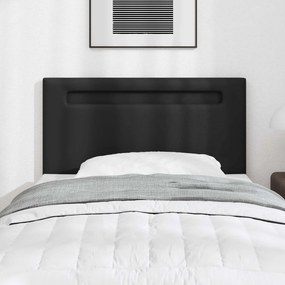 vidaXL LED κεφαλάρι Μαύρο 90 cm Τεχνητό Δέρμα