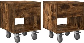 vidaXL Κομοδίνο 2 pcs Καπνιστό Δρύς 40,5 x 40 x 48 εκ.