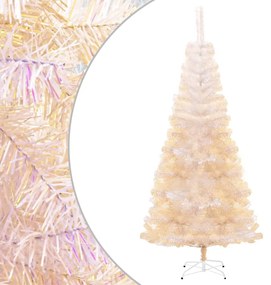 vidaXL Χριστουγεννιάτικο Δέντρο Τεχνητό Ιριδ. Άκρες Λευκό 180 εκ. PVC