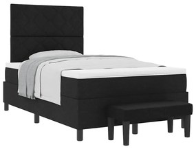 vidaXL Κρεβάτι με ελατήρια με στρώμα Μαύρο 120 x 190 cm ύφασμα