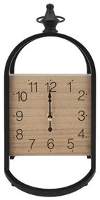 Ρολόι Επιτραπέζιο 125-124-362 17x14x33cm Black-Brown Mdf,Μέταλλο