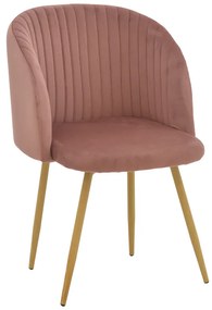 Καρέκλα Anelie σάπιο μήλο βελούδο-πόδι φυσικό μέταλλο 45x59x78εκ Υλικό: VELVET - METAL 273-000018